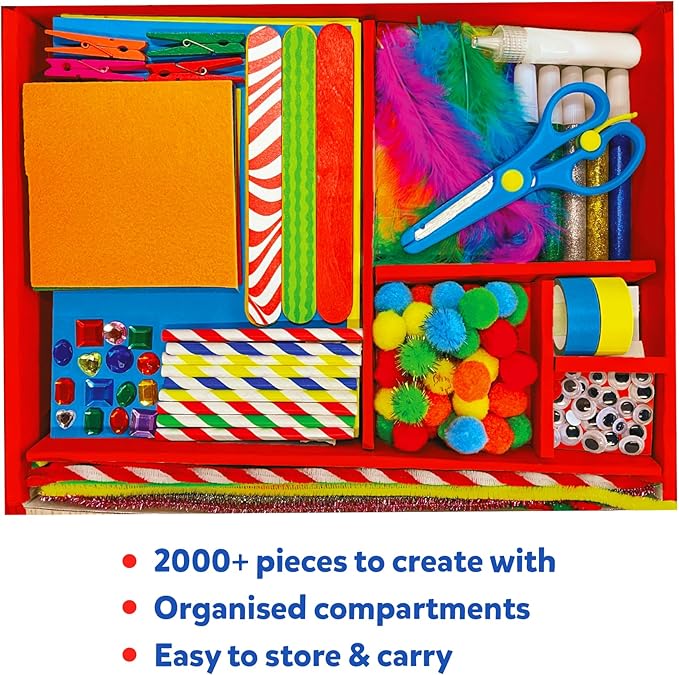Skillmatics Ultimate Art & Craft Activity Kit, 2000+ Pieces, Art & Craft Supplies, DIY Creative Activity, Step-by-Step Guide, Gifts for Girls & Boys Ages 6, 7, 8, 9, 10, 11, 12, 13