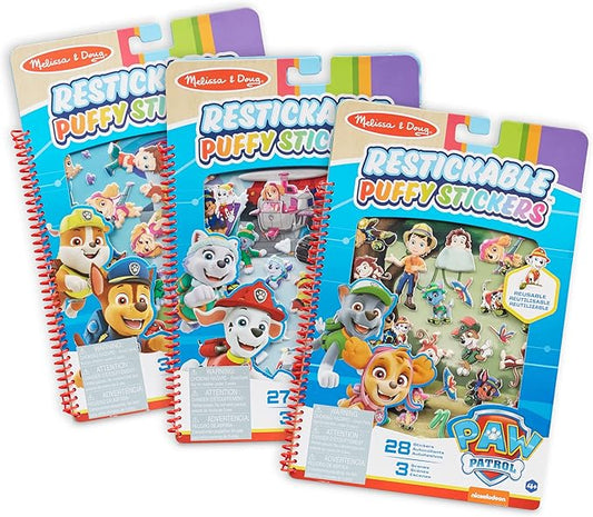 Melissa & Doug PAW Patrol Restickable Puffy Stickers 3-Pack – Adventure Bay, Jake’s Mountain, Jungle - PAW Patrol-Themed Resuable Sticker Activity Sets For Kids