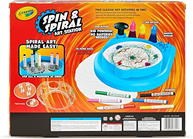 Crayola Spin & Spiral Art Station, Spin Art Machine, Arts & Crafts for Kids Ages 6, 7, 8, 9