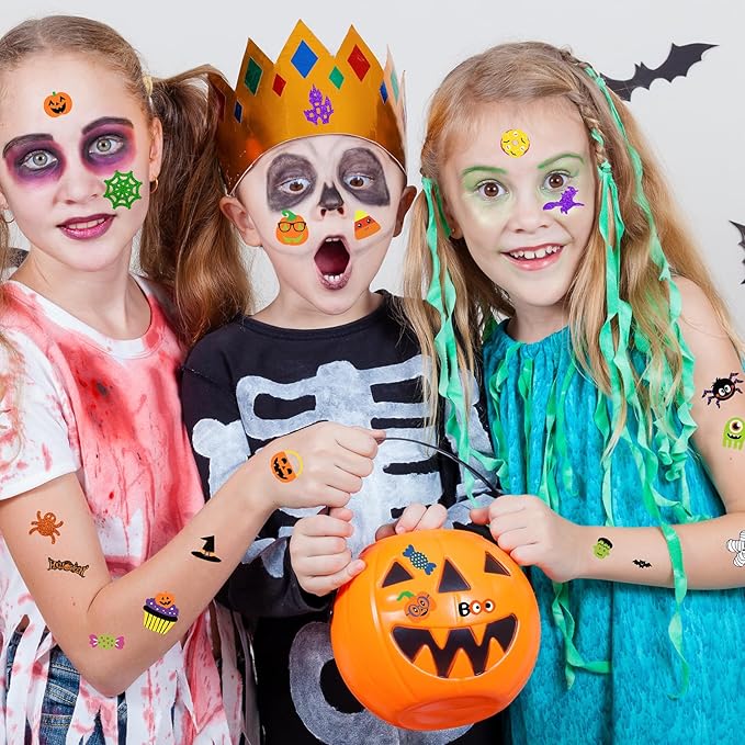 Winlyn 48 Sets Halloween Crafts Halloween Pumpkin Decorating Stickers Craft Kits Funny Face Jack-O'-Lantern Glitter Halloween Arts and Crafts for Kids Classroom Activities Art Projects Party Favors