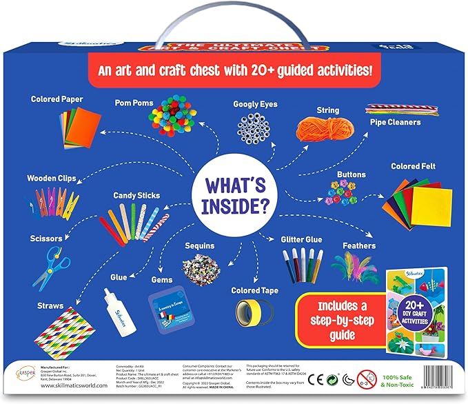 Skillmatics Ultimate Art & Craft Activity Kit, 2000+ Pieces, Art & Craft Supplies, DIY Creative Activity, Step-by-Step Guide, Gifts for Girls & Boys Ages 6, 7, 8, 9, 10, 11, 12, 13
