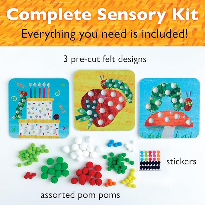 Creativity for Kids The Very Hungry Caterpillar Toy: Craft and Play Pictures - [Amazon Exclusive] Pom Pom Pictures Activity from The World of Eric Carle, Preschool Arts & Crafts for Toddlers Ages 3-5+