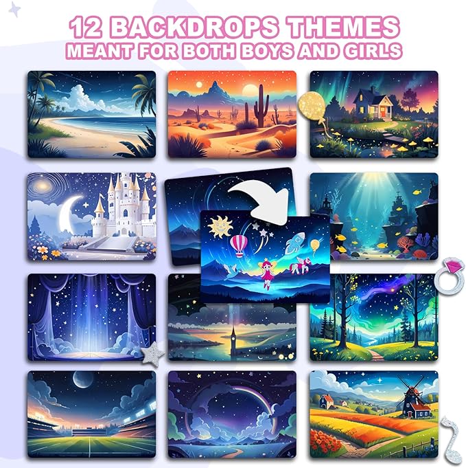 CVVDOOK 170 Foam Stickers Foil Art Fun Toys,Arts and Crafts Activity for Kids,12 Wonderful Themes: Princesses, Castles, Lighthouses, Sea, Sports, Sky,etc.Birthday or Christmas Gifts for Children