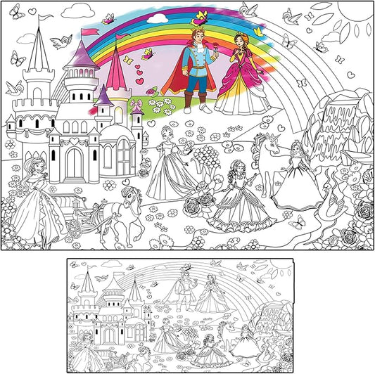 ALEX Art, Giant Coloring Poster - Princess Huge Posters to Color - Large Coloring Poster for Wall - Coloring Posters for Kids - Giant Coloring Pages - Jumbo Coloring Poster, Big 38.5" x 26"