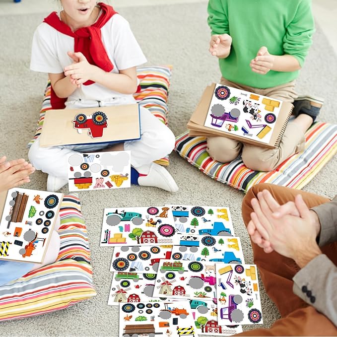 Tractor Party Favors - Farm Tractor Theme Birthday Party Supplies Decorations, Gift Bags, Slap Bracelets, Rubber Bracelets, Tattoo Stickers, Button Pin, DIY Stickers for Boys Girls Kids Party Favor