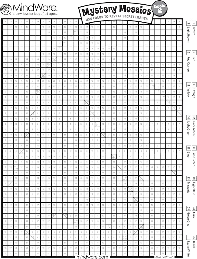 MindWare Color by Number Mystery Mosaics: (Book 2), Multi Color
