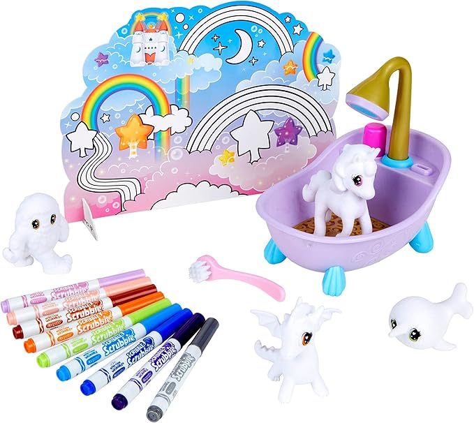 Crayola Scribble Scrubbie Peculiar Pets, Washable Pet Grooming Toy for Kids, Arts & Crafts, Gifts for Girls & Boys, Ages 3, 4, 5