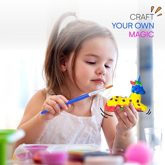Neliblu DIY Unicorn Craft Kit - Unicorn Project Painting Kit - Paint Your Own Unicorn Masterpiece for Girls, Birthday Parties, and Creative Play - Ideal Gift Set for Little Pony Lovers