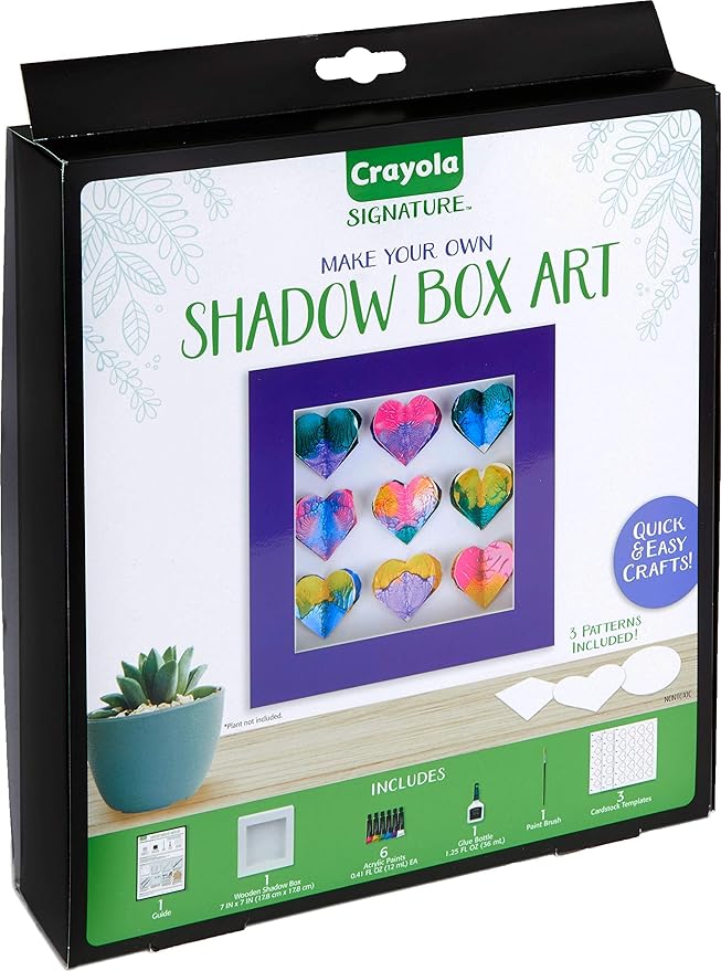 Crayola DIY Shadow Box, Personalized Picture Frame Kit, for Mom, 13 Pcs