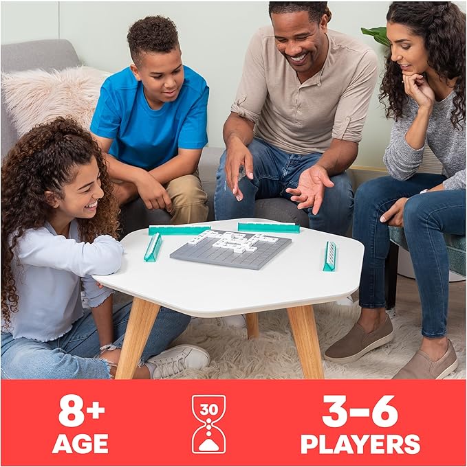 Spin Master Games, Upwords, The Stackable Word Game: 2023 Edition, Includes Rotating Board & Letter Tiles, Classic Crossword Activity for Kids & Family, 3-6 Players, for Ages 8+