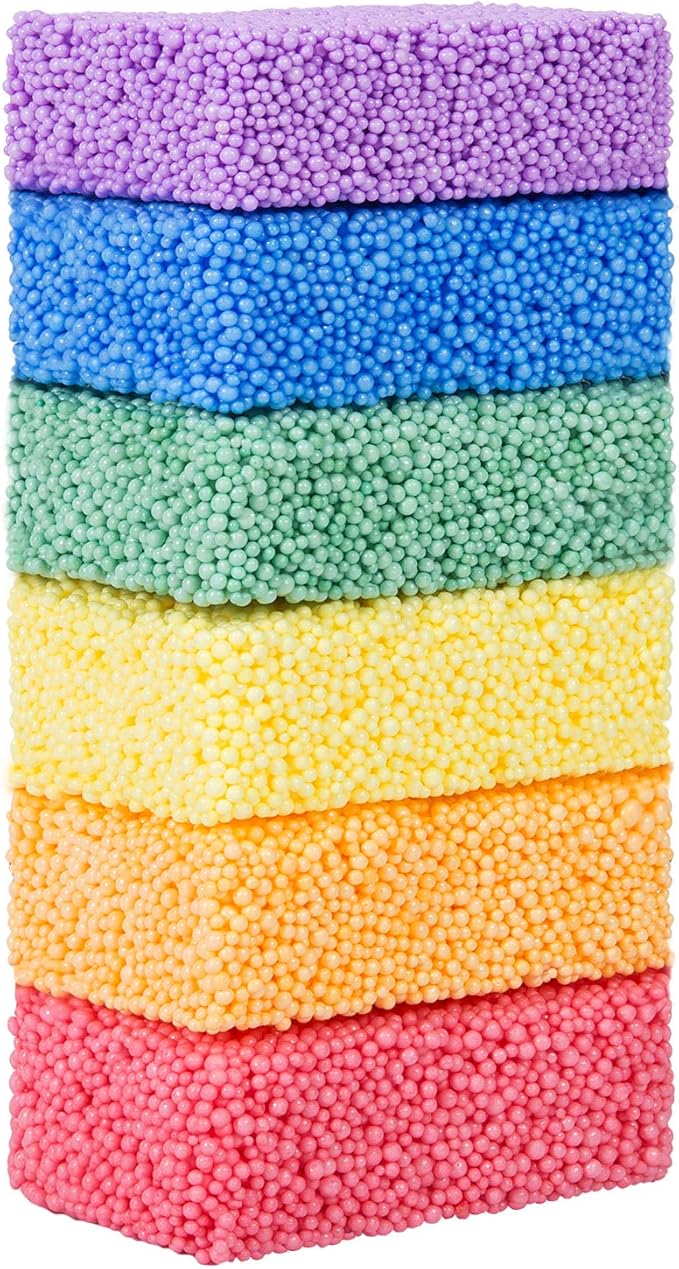 Funny Poop Floam Clay 6 Colors Modeling Foam Beads Play Kit for Kids Educational Magic Clay DIY Art Crafts Never Dries Out Preschool Toys Motor Skills