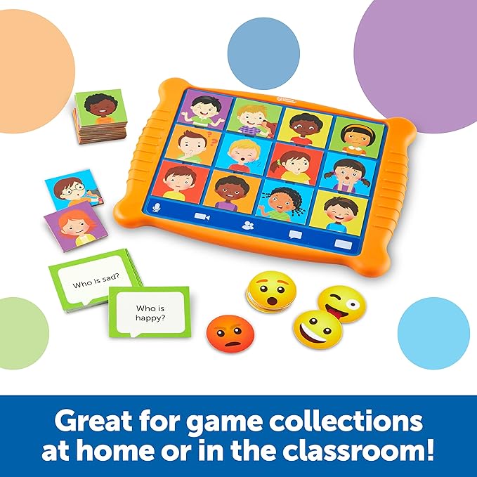 Learning Resources Who's Feeling What?,Social Emotional Learning Games, Communication Games for Kids, Emotion Toys, Feeling Toys for Kids, 49 Pieces, Age 3+