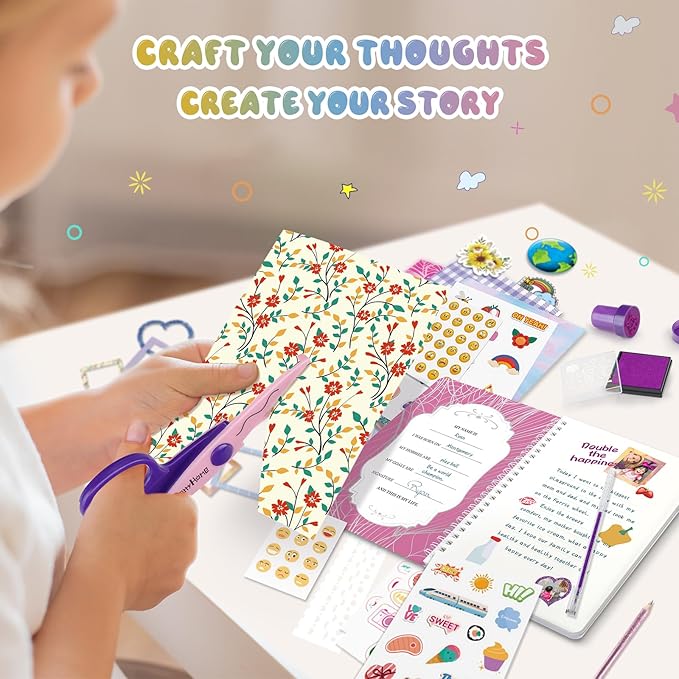 PERRYHOME 2-Pack DIY Journal Kit for Girls - 200+Pcs Journal Set for Teen & Tween Girls, Journaling Art & Crafts Kits,Scrapbook&Diary Supplies Set, Christmas Gifts for 8 9 10 11 12 13 14 Year Old Girl