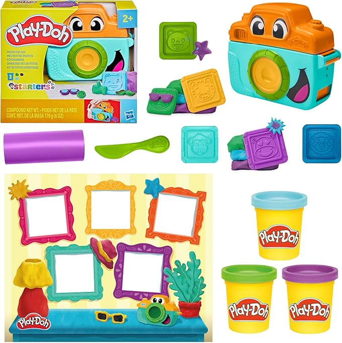 Play-Doh Photo Fun Starter Set, Kids Camera Toy for Pretend Play, Arts & Crafts for Girls & Boys 2+ with 7 Accessories & Playmat