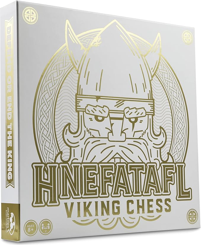 Hnefatafl, Two Player Strategy Game with Wooden Game Board, for Kids and Adults