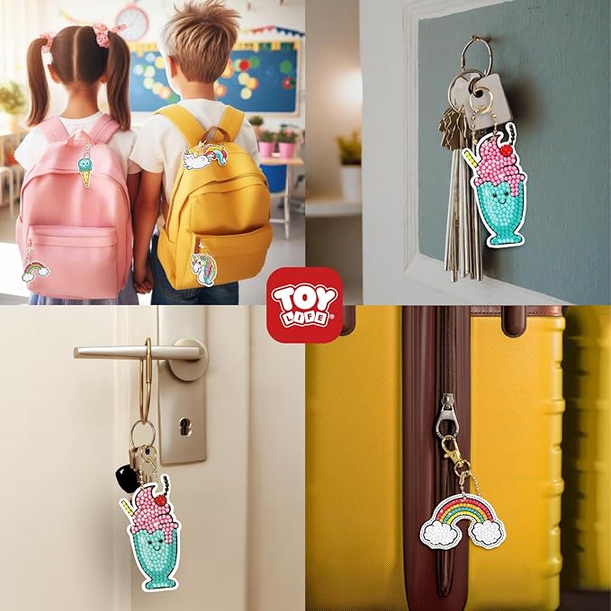 TOY Life Diamond Art Kits Kids with Keychains Painting Diamond Kits for Kids Gem Art Diamond Kids Painting, Art and Crafts for Girls Age 8-12 Art Kits Unicorn Painting Kit