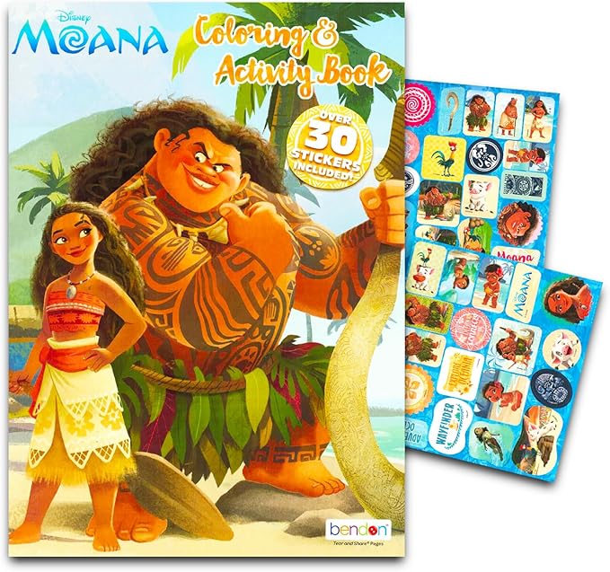 Moana Coloring and Activity Books for Girls Ages 4-8 - Bundle with Moana Imagine Ink Coloring Book, Color and Trace Book, Stickers, More | Moana Coloring Book No Mess