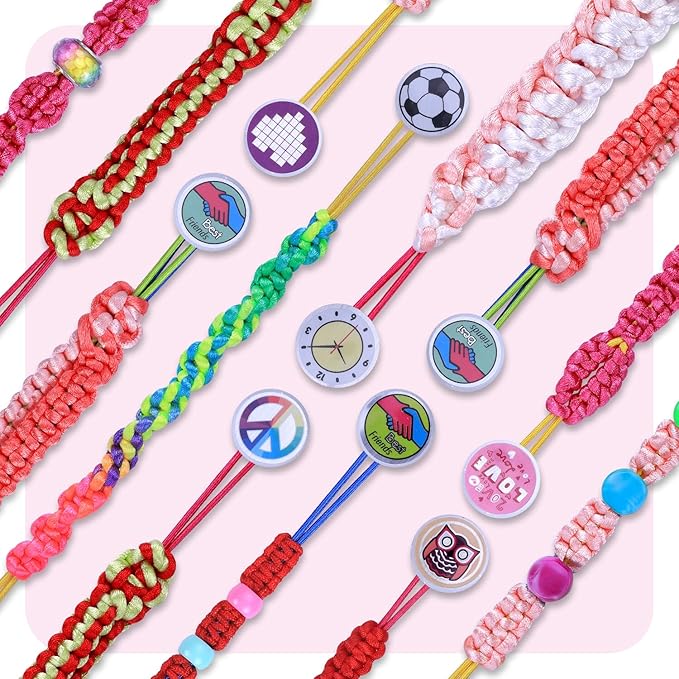 VICTLOV Friendship Bracelet Knitted Kit,Best Birthday Gifts Ideas for Kids,Popular Bracelets String Maker Toys Set,Arts and Crafts for Kids Ages 7 8 9 10 11 12