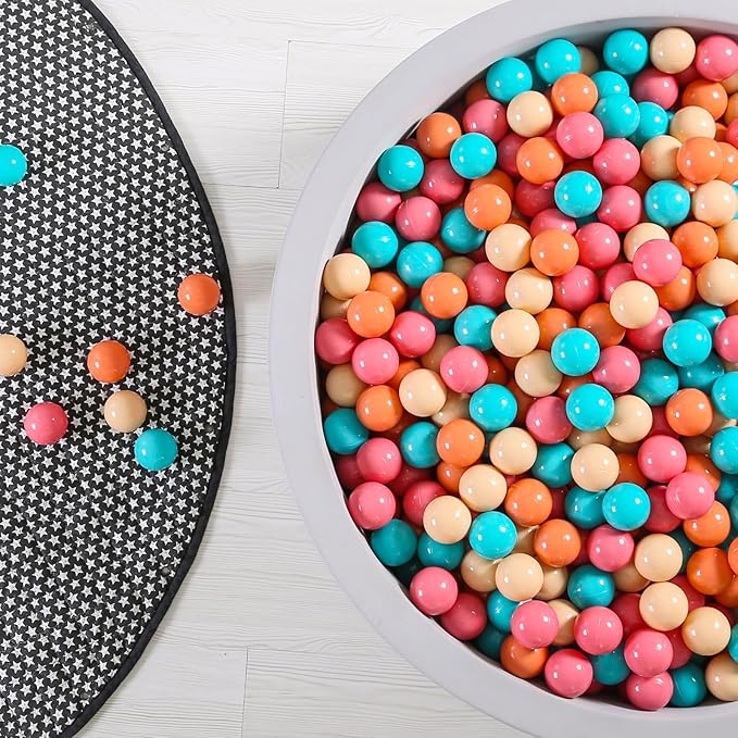 GOGOSO Ball Pit Balls for Toddlers - Soft and Gentle 100pcs 2.15inch plasticsball Christmas Decoration Birthday Gifts,Orange+Pink+Blue+Beige