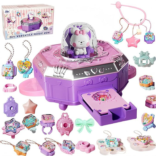 Jewelry Toys for Girls, 153Pcs Toddler Girls DIY Toy Rabbit Jewelry Making Kit for 4 5 6 7 8 Years Old, Arts and Crafts Supplies for Kids，Play Jewelry Princess Toys for Dress Up, Easter Birthday Gifts