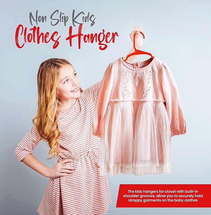 Utopia Home 60 Pack Kids Hangers - 11.5 Inch Plastic Baby Hangers for Closet - Childrens Hanger for Clothes & Infant Hanger for Closet - Ideal for Everyday Standard Use (Red)