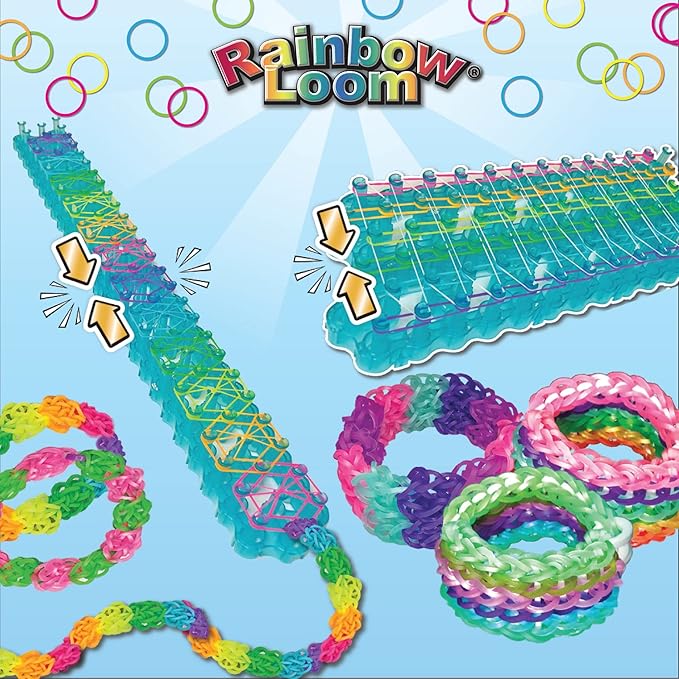 Rainbow Loom® Duo Combo with Jewel Rubber Bands Collection, Features 2 connectable to Make Longer and Wider Creations, an Organizer Case, Great Activity up to 4 People 7+