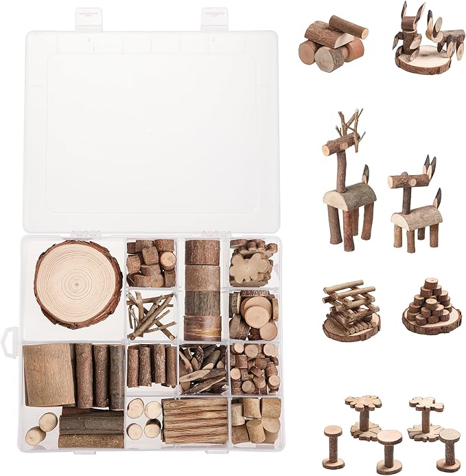 LAZACA Wood Craft Kits DIY for Kids Ages 5-20 Wooden Art Paint Bulk Crafts Garden Playset Loose Parts Play Materials L/21X17X4cm