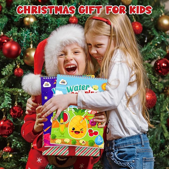 ZMLM Paint with Water Books for Kids - Easter Basket Stuffers Mess Free Coloring Activity for Toddlers - Arts & Crafts Gifts Toys for Valentines Birthday Christmas Boy Girls Ages 4 5 6 7 8(Food)