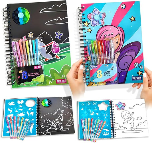 Drawing & Coloring Books for Kids | Mess-Free Coloring Books Kit for Toddlers | Child's Art Drawing Books & Creative Activity Supplies Set | Gift for Boys and Girls Ages 2-4, 4-8, 5-7, 8-12 (2 Sets)