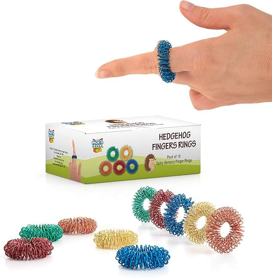 Pick A Toy Stress Relief Fidget Sensory Toys Set –10 Small Quiet Metal Antistress Fingers Rings for Adults, Teens & 5+ Children – Ideal for People with OCD, ADHD, ADD & Autism Sensory Desk Games