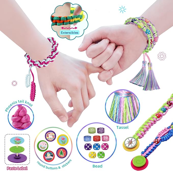 Coiinala Friendship Bracelet Making Kit Toys for Girls, Ages 7-12 Girls Gifts Ideas, Arts and Crafts String Maker, Bracelet DIY, Kids Jewelry Kit, Best Gifts Ideas for Kids Age 7 8 9 10 11 12 Year Old