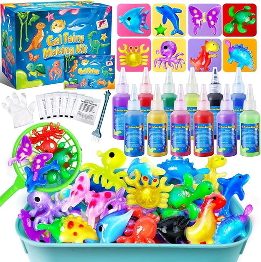Kacwsoay 12 Colors Water DIY Gel Fairy Making Kit, Water Auqa Makes Spirites Elf, DIY Gel Toys, Handmade Soft Figures Crafts Gift for Boys and Girls Birthday Christmas