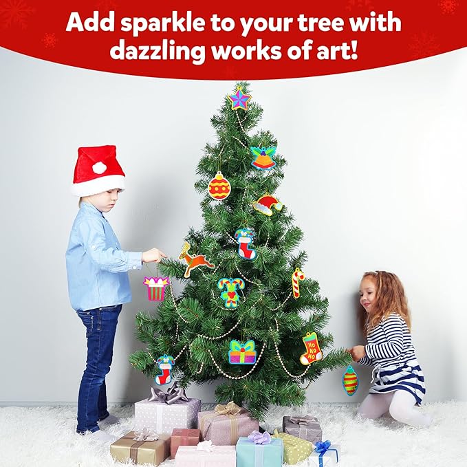 Skillmatics Art & Craft Activity - Foil Fun Christmas Ornaments, Mess Free Art for Kids, Festive Holiday Craft Kits, DIY Decor Creative Activity, Gifts for Girls & Boys Ages 4, 5, 6, 7, 8, 9, and Up