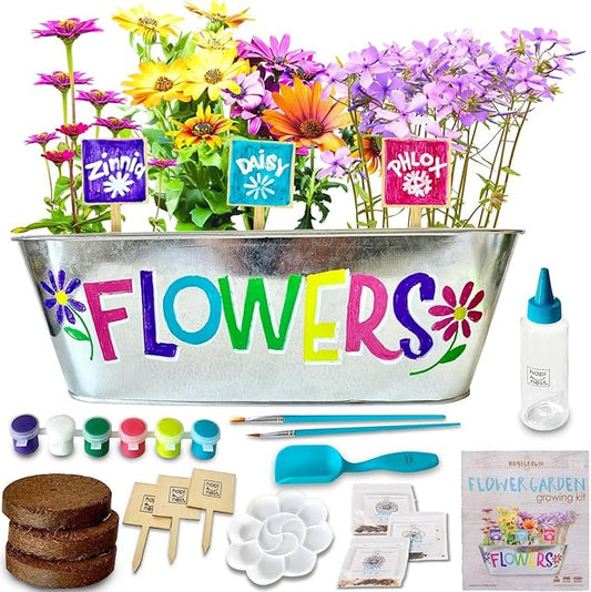 Hapinest Flower Garden Growing Kit Kids Gardening Crafts Gifts for Girls and Boys Ages 6 7 8 9 10 11 12 Years Old and Up