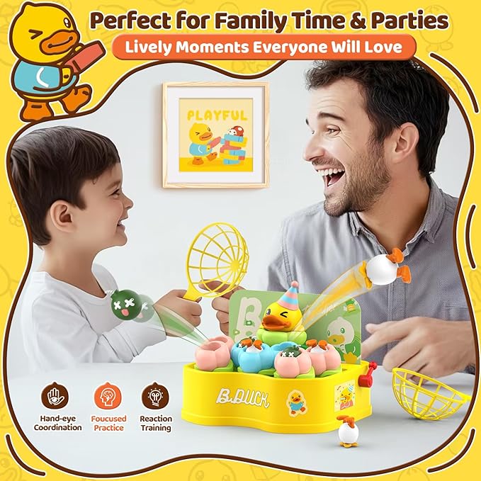 B.Duck Games Bounce and Catch Toys for Kids 3-5, Toddler Board Games,Christmas Birthday Gifts for Kids 4-6,Duck Toddler Games for 5-7 Boys and Girls