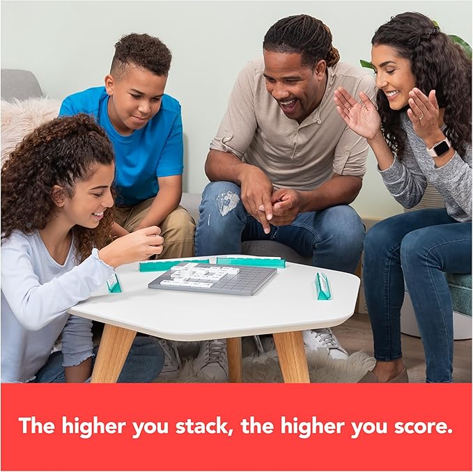 Spin Master Games, Upwords, The Stackable Word Game: 2023 Edition, Includes Rotating Board & Letter Tiles, Classic Crossword Activity for Kids & Family, 3-6 Players, for Ages 8+