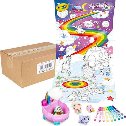 Crayola Scribble Scrubbie Peculiar Pets Rainbow Tub Set, Grooming Pet Toy for Girls & Boys, Toy Animal, Gifts for Kids, Ages 3+