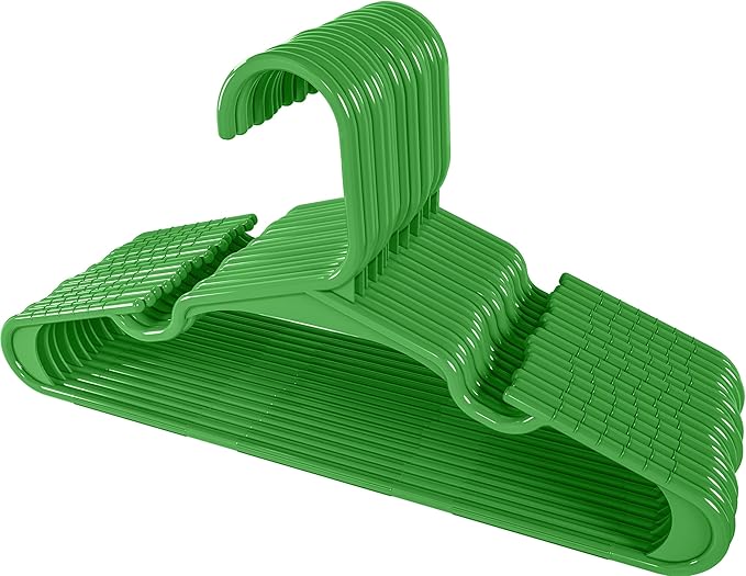 Utopia Home 20 Pack Kids Hangers - 11.5 Inch Plastic Baby Hangers for Closet - Childrens Hanger for Clothes & Infant Hanger for Closet - Ideal for Everyday Standard Use (Green)