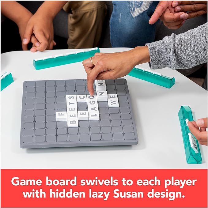 Spin Master Games, Upwords, The Stackable Word Game: 2023 Edition, Includes Rotating Board & Letter Tiles, Classic Crossword Activity for Kids & Family, 3-6 Players, for Ages 8+