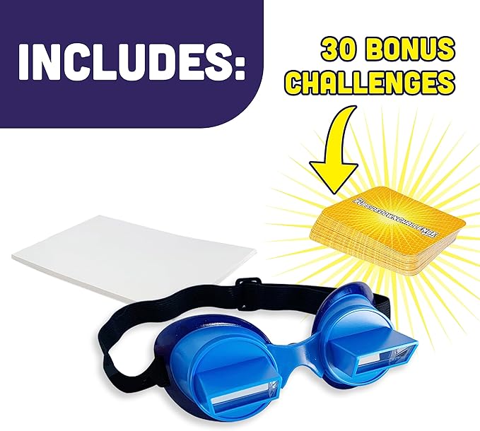 Vango The Original UpsideDownChallenge Game - Complete Fun Challenges with Upside Down Goggles for Ages 8+, 2-6 Players (Bonus Edition - 30 Additional Challenges)