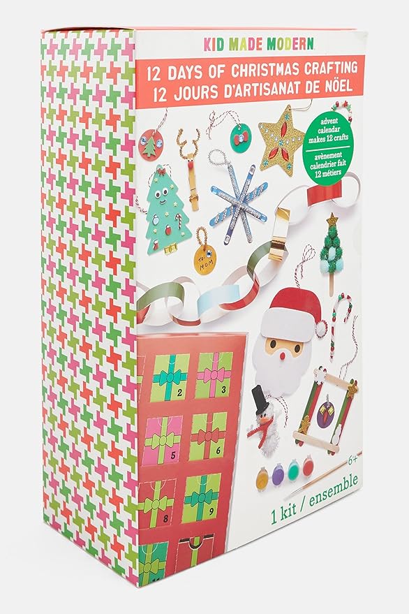 Kid Made Modern 12 Days of Christmas Themed Kids Craft Kits Ages 6+ - Fun Christmas Activities for Boys & Girls - Complete Arts and Crafts Kit to Create Xmas Ornaments for Gifts or Decorations