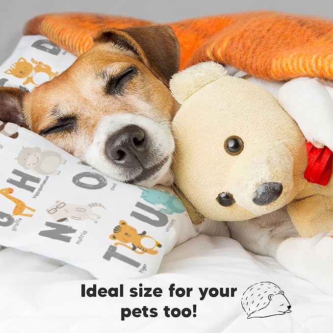 Toddler Pillow with Pillowcase - 13x18 My Little Dreamy Pillow, Organic Cotton Toddler Pillows for Sleeping, Kids Pillow, Travel Pillows, Mini Pillow, Nursery Pillow, Toddler Bed Pillow (KeaABC)