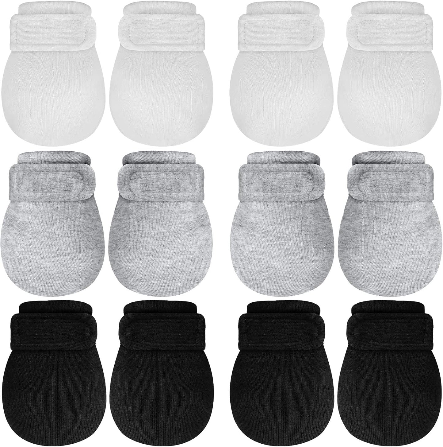 Newcotte Adjustable Baby Mittens No Scratch Newborn Cotton Breathable Gloves Warm Baby Mitts for Boys