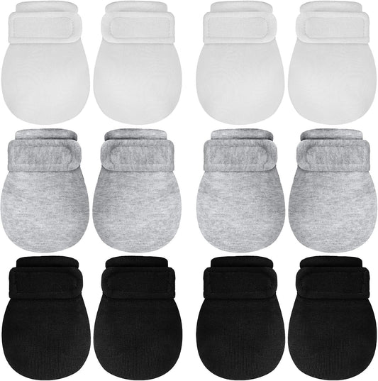 Newcotte Adjustable Baby Mittens No Scratch Newborn Cotton Breathable Gloves Warm Baby Mitts for Boys