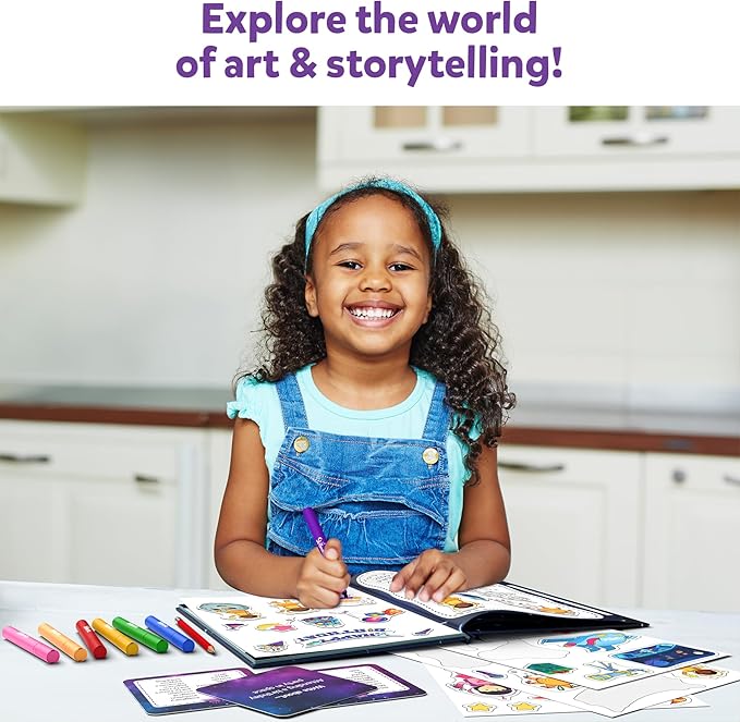 Skillmatics Storybook Art Kit - Space Explorers Art Kit for Kids, Write & Create Storybooks, Creative Activity for Boys & Girls, DIY Kit, 150+ Stickers, Gifts for Ages 5, 6, 7, 8, 9, 10