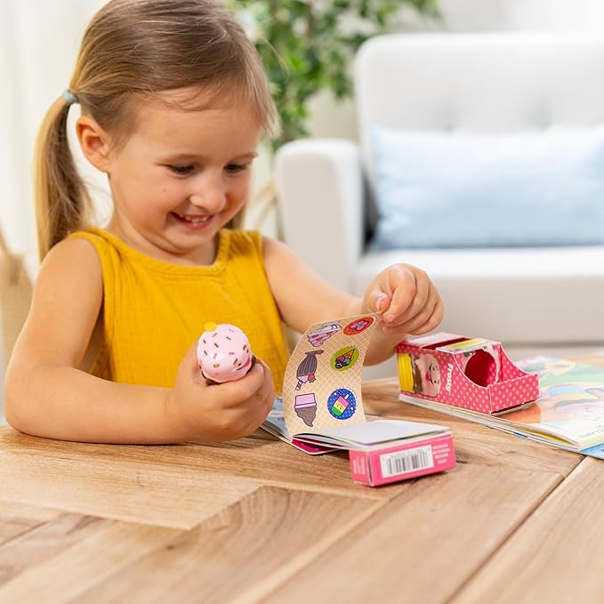 Melissa & Doug Sticker Wow!™ Ice Cream Bundle: 24-Page Activity Pad, Sticker Stamper, Mini Activity Pad, 500 Stickers, Arts and Crafts Fidget Toy Collectible Character