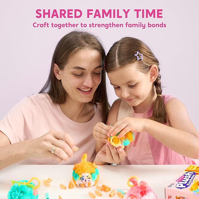 Klever Kits DIY Plush Keychain Making Craft, DIY Arts & Craft Set with 3 Models, Create Your Own Stuffed Keychain for Boys and Girls Ages 6 7 8 9