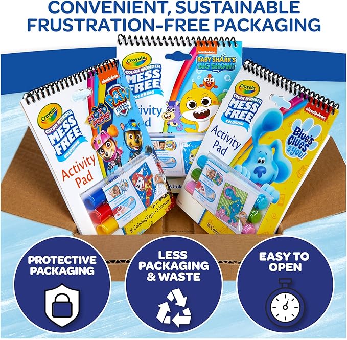 Crayola Nickelodeon Color Wonder Bundle (3 Pack), Mess Free Coloring Set for Kids, Activity Pads & Markers, Gifts for Toddlers, 3+