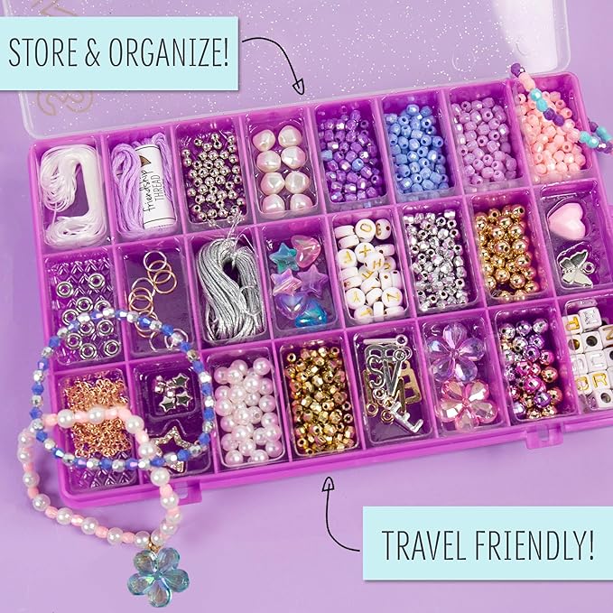 STMT D.I.Y. Glitz ‘N Disco Jewelry Case, Makes Over 15 Accessories, Includes Disco Beads for Bracelets, Charms & Storage, Bracelet Making Kit, Great Gifts for Girls, Jewelry Making Kit for Girls 8-12