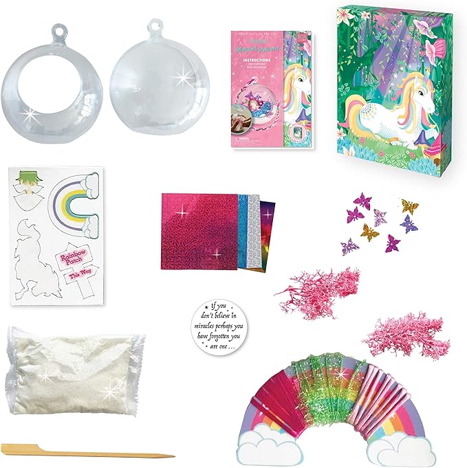 Totally Magical Unicorns Hanging Mini Diorama Terrarium Kit to Make and Display